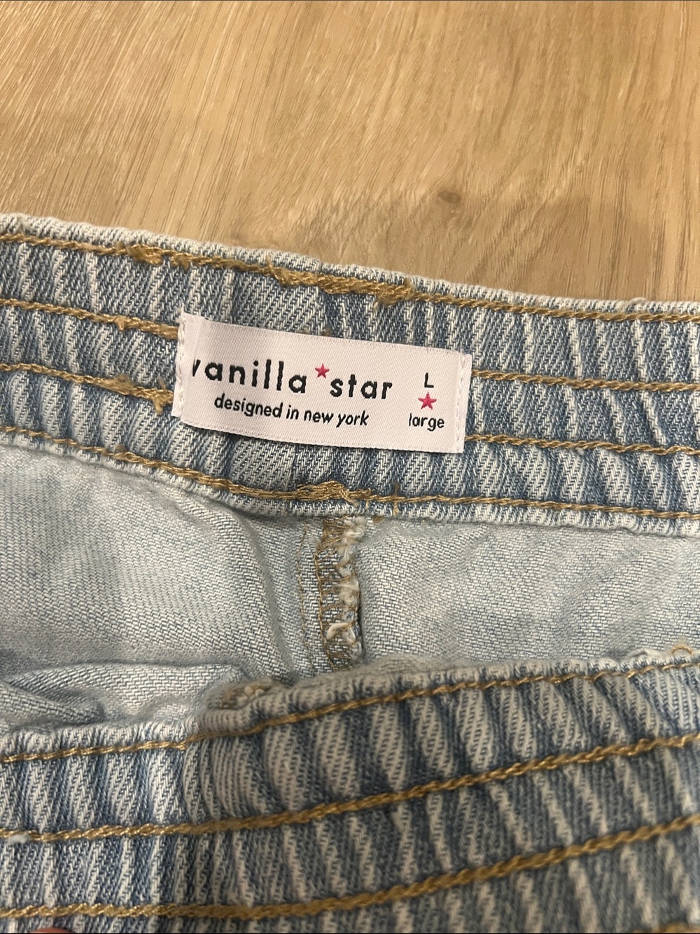 Vanilla Star Light Blue Denim Shorts with Drawstring - Picture 2 of 4